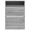 vidaXL Armoire &agrave; chaussures 2 tiroirs rabattables sonoma gris