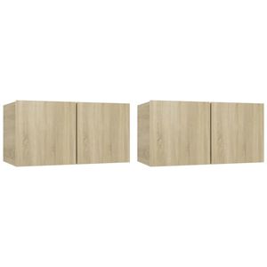 vidaXL Meubles TV suspendus 2 pcs Ch&ecirc;ne sonoma 60x30x30 cm