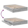 vidaXL Cadre de lit avec tiroirs sans matelas sonoma gris 135x190 cm