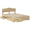 vidaXL Cadre de lit Ch&ecirc;ne Sonoma 140 x 190 cm Bois d'ing&eacute;nierie