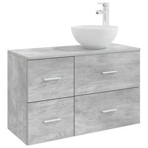 vidaXL Ensemble de mobilier de salle de bain 2 pcs Gris b&eacute;ton