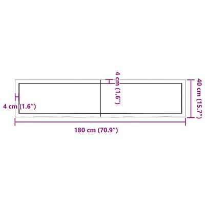 vidaXL Dessus de table marron foncé bois chêne massif traité