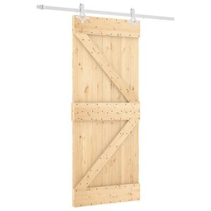vidaXL Porte coulissante et kit de quincaillerie 85x210 cm pin massif
