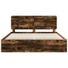 vidaXL Cadre de lit Ch&ecirc;ne fum&eacute; 200 x 200 cm Pin massif