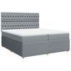 vidaXL Sommier &agrave; lattes de lit avec matelas Gris clair 200x200cm Tissu