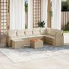 vidaXL Salon de jardin avec coussins 9 pcs beige r&eacute;sine tress&eacute;e