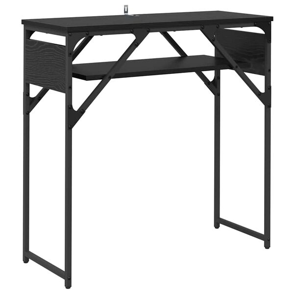 vidaXL TableConsole Ch&ecirc;ne noir 75x30x75cm Bois d'ing&eacute;nierie