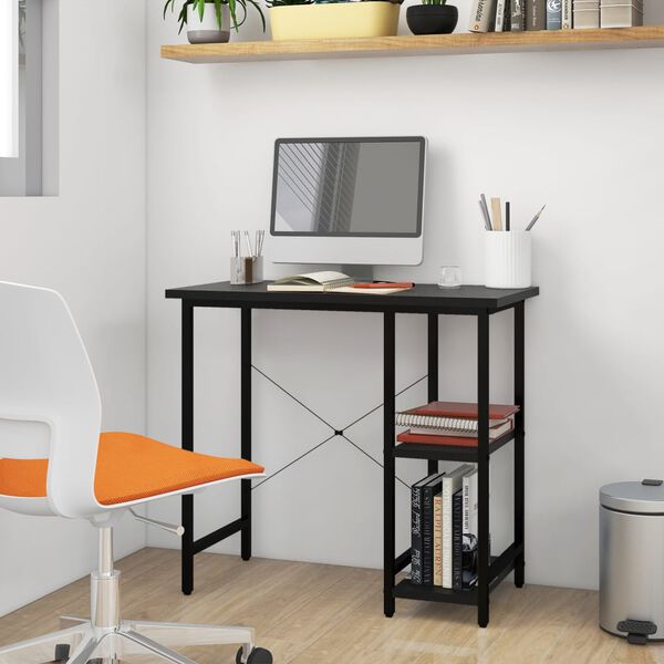 vidaXL Bureau d'ordinateur Noir 80x40x72 cm MDF et m&eacute;tal