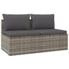 vidaXL Canap&eacute; de jardin 2 places avec coussins Gris R&eacute;sine tress&eacute;e
