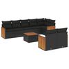 vidaXL Salon de jardin 9 pcs avec coussins noir r&eacute;sine tress&eacute;e