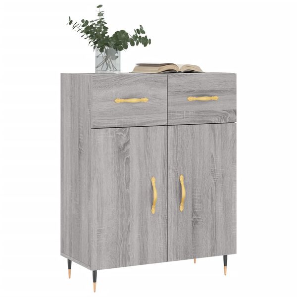 vidaXL Buffet sonoma gris 69,5x34x90 cm bois d'ing&eacute;nierie