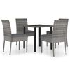 vidaXL Ensemble &agrave; manger de jardin 5 pcs R&eacute;sine tress&eacute;e Gris