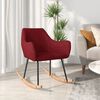 vidaXL Chaise &agrave; bascule Rouge bordeaux Tissu