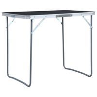 vidaXL Table pliable de camping avec cadre en métal 80x60 cm Gris
