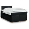 vidaXL Sommier &agrave; lattes de lit avec matelas noir 120x190 cm tissu