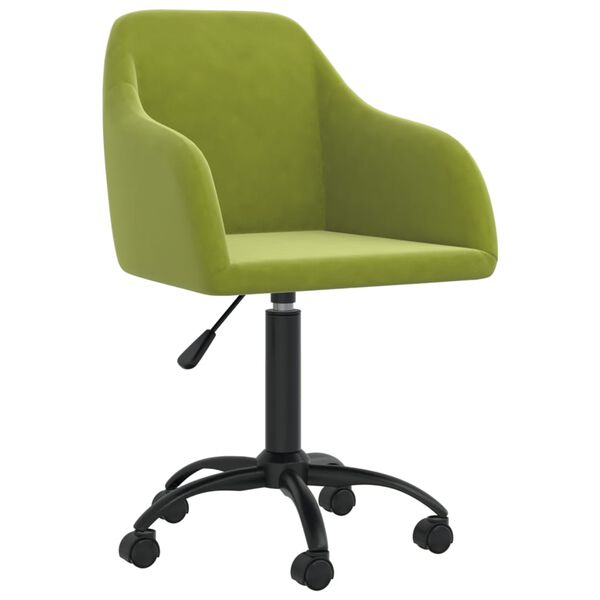 vidaXL Chaises pivotantes &agrave; manger lot de 6 vert clair velours