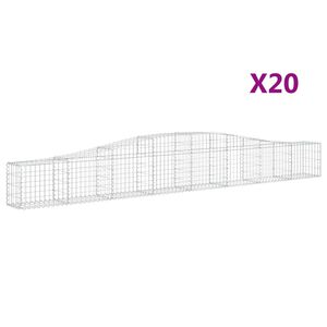 vidaXL Paniers &agrave; gabions arqu&eacute;s 20 pcs 400x30x40/60 cm Fer galvanis&eacute;