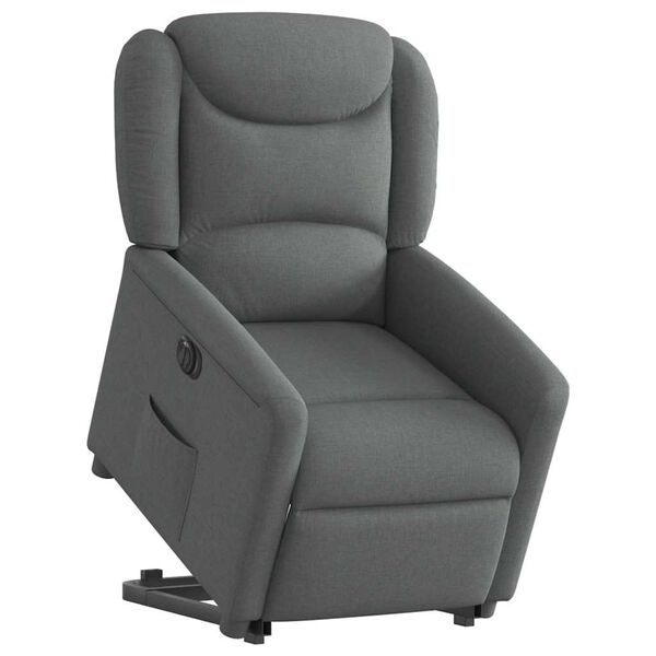 vidaXL Fauteuil inclinable électrique gris foncé tissu