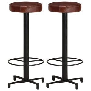 vidaXL Tabourets de bar lot de 2 76 cm cuir v&eacute;ritable