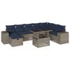vidaXL Ensemble de canap&eacute; de jardin 9 pcs avec coussins gris r&eacute;sine tress&eacute;e