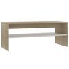 vidaXL Table basse blanc et ch&ecirc;ne sonoma 100x40x40cm bois d'ing&eacute;nierie