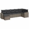 vidaXL Salon de jardin avec coussins 7 pcs gris r&eacute;sine tress&eacute;e