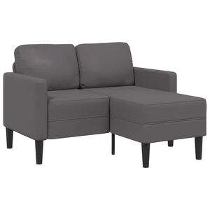 vidaXL Canap&eacute; 2 places avec m&eacute;ridienne en L gris 125 cm similicuir