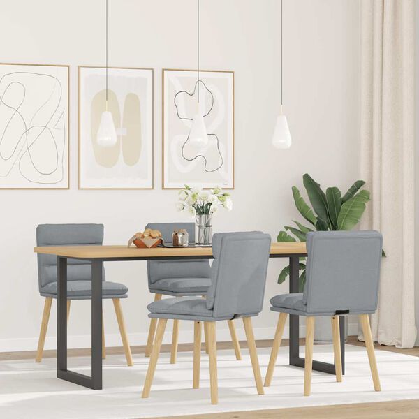 vidaXL Chaises à manger lot de 4 gris clair tissu