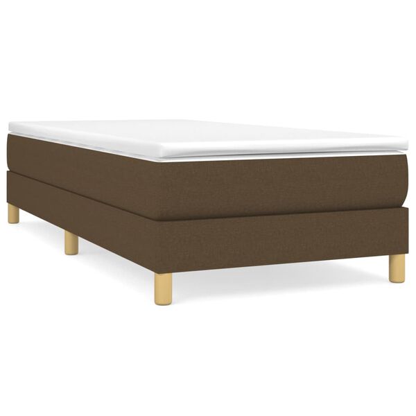 vidaXL Sommier &agrave; lattes de lit avec matelas Marron fonc&eacute; 90x200 cm