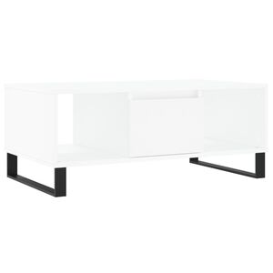 vidaXL Table basse Blanc 90x50x36,5 cm Bois d'ing&eacute;nierie
