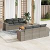vidaXL Salon de jardin avec coussins 7 pcs gris r&eacute;sine tress&eacute;e