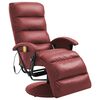 vidaXL Fauteuil de massage TV inclinable rouge bordeaux similicuir