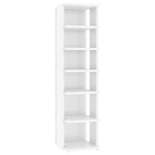 vidaXL Armoires &agrave; chaussures 2 pcs Blanc brillant 27,5x27x102 cm