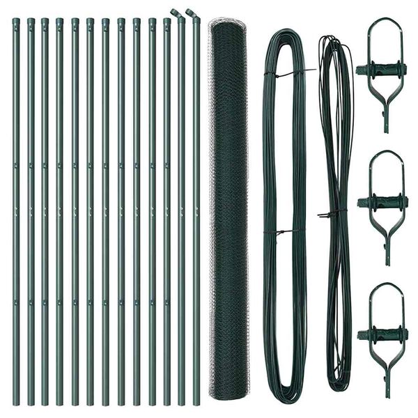 vidaXL Poteau de cl&ocirc;ture. Vert 25 x 1,6 m (maillage de 13 mm)