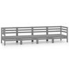 vidaXL Salon de jardin 4 pcs Gris Bois de pin massif