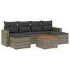 vidaXL Salon de jardin avec coussins 7 pcs gris r&eacute;sine tress&eacute;e