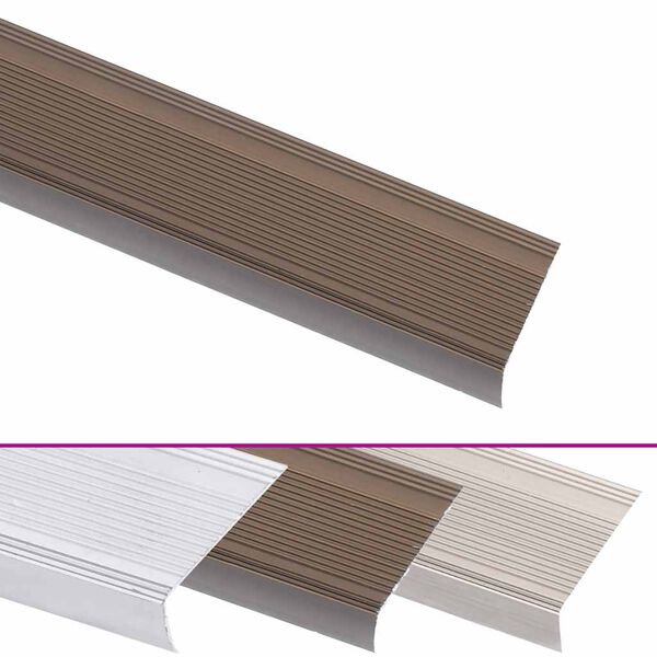 vidaXL Nez de marche forme en L 15 pcs aluminium 90 cm marron