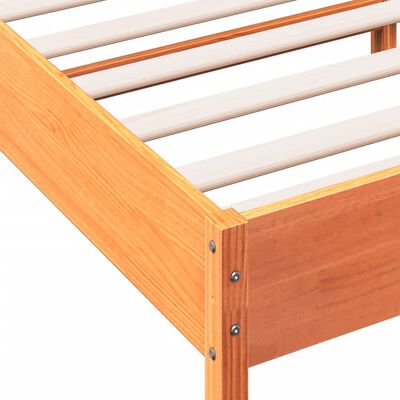 vidaXL Cadre de lit avec tête de lit cire marron 90x190 cm bois de pin