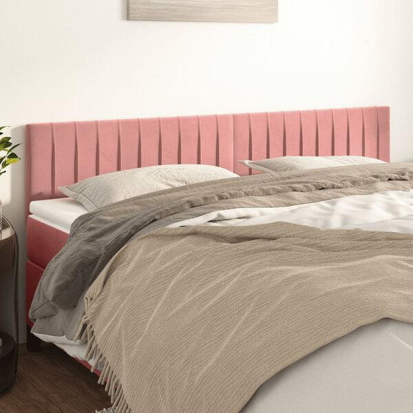 vidaXL T&ecirc;tes de lit 2 pcs Rose 90x5x78/88 cm Velours