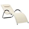 vidaXL Chaises longues textil&egrave;ne lot de 2 cr&egrave;me et gris