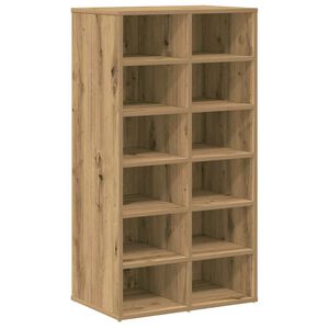 vidaXL &Eacute;tag&egrave;re &agrave; chaussures ch&ecirc;ne artisanal bois d'ing&eacute;nierie
