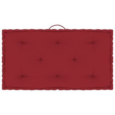 vidaXL Coussins de plancher de palette 3 pcs Rouge bordeaux Coton