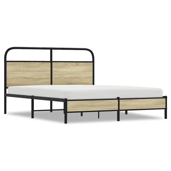 vidaXL Cadre de lit sans matelas 160x200 cm ch&ecirc;ne sonoma