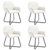 vidaXL Chaises &agrave; manger lot de 4 cr&egrave;me tissu