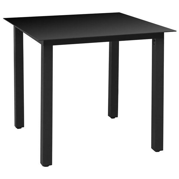 vidaXL Ensemble &agrave; manger d'ext&eacute;rieur 5pcs avec coussins Aluminium Noir