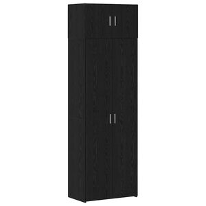 vidaXL Armoire de rangement 3 pc Ch&ecirc;ne noir 70 x 42,5 x 225 cm