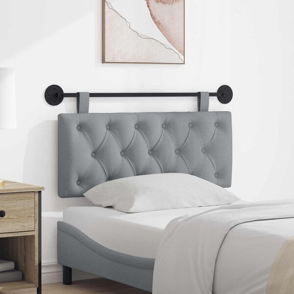 vidaXL T&ecirc;te de lit suspendue Gris clair 110 x 55 x 7 cm tissu