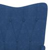 vidaXL Chaise de relaxation avec tabouret Bleu Tissu