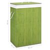 vidaXL Panier &agrave; linge avec une seule section bambou vert