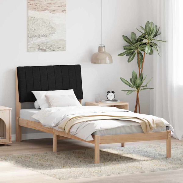 vidaXL Cadre de lit avec t&ecirc;te de lit Marron 90 x 190 cm Pin massif